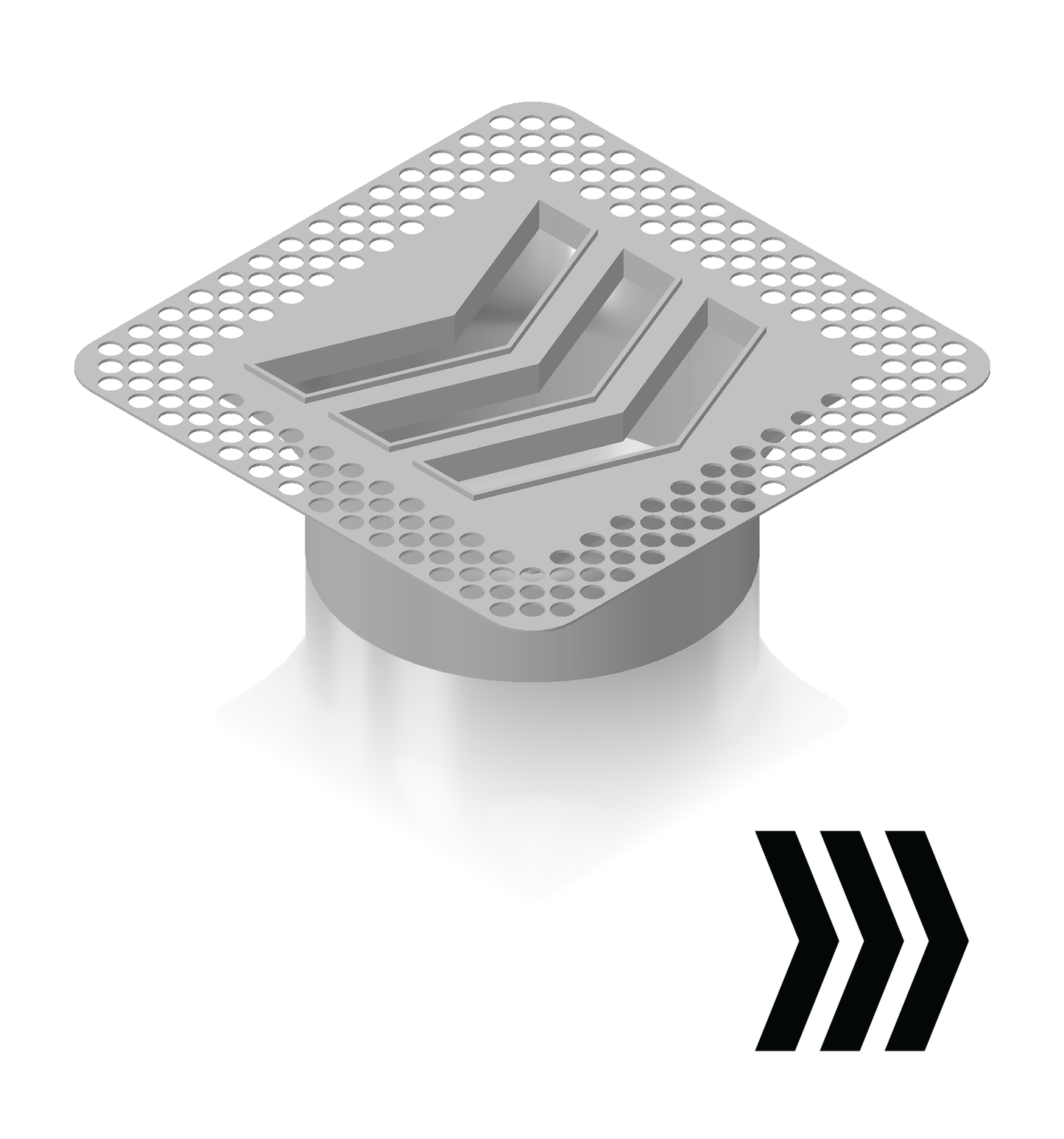4"x4" Plaster-In Vent - Chevron Design - 4” direct connect
