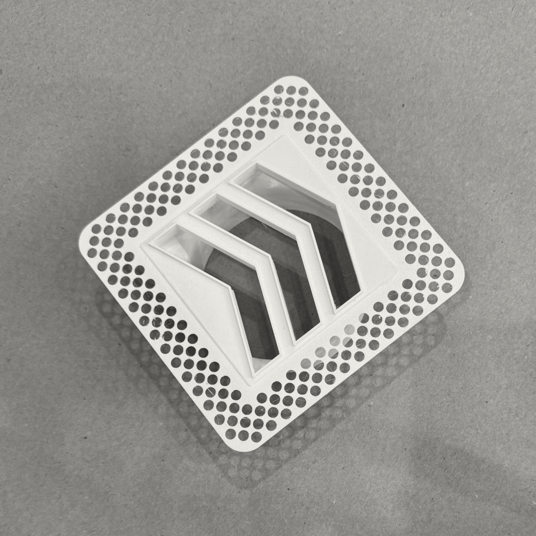 4"x4" Plaster-In Vent - Chevron Design - 4” direct connect