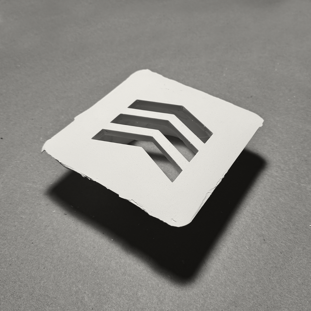 4"x4" Plaster-In Vent - Chevron Design - 4” direct connect