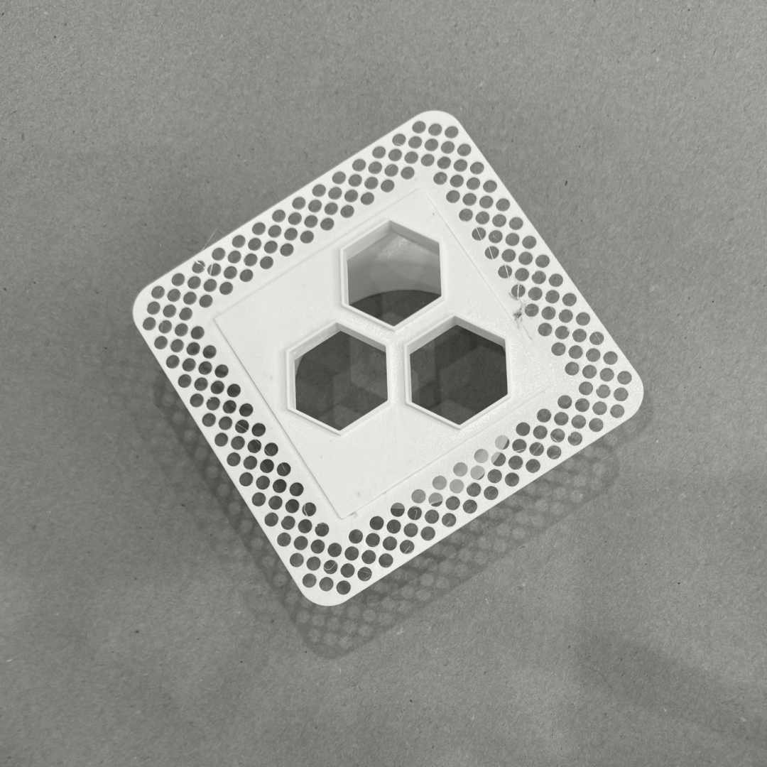 4"x4" Plaster-In Vent - Hexagon Design - 4” direct connect