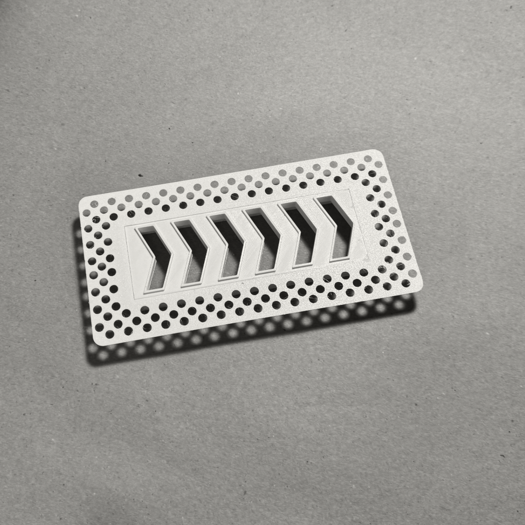 6"x2" Plaster-In Vent - Chevron Design - 4” direct connect