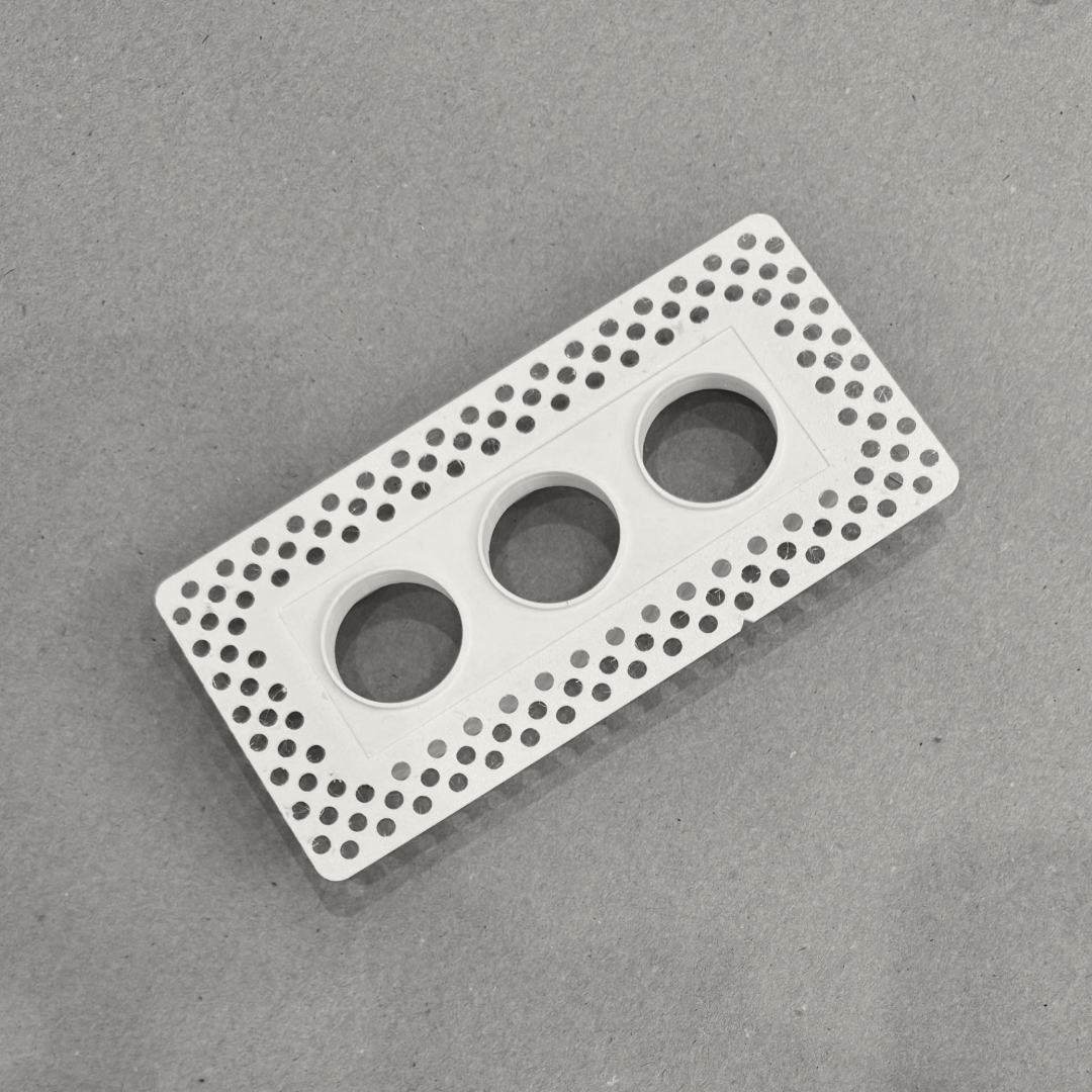6"x2" Plaster-In Vent - Triple Circle Design - 4” duct direct connect