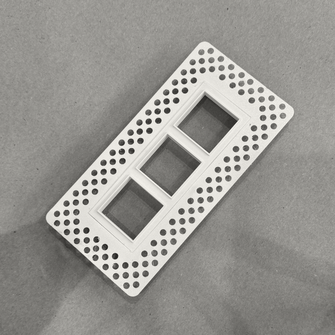 6"x2" Plaster-In Vent - Triple Square Design - 4” direct connect