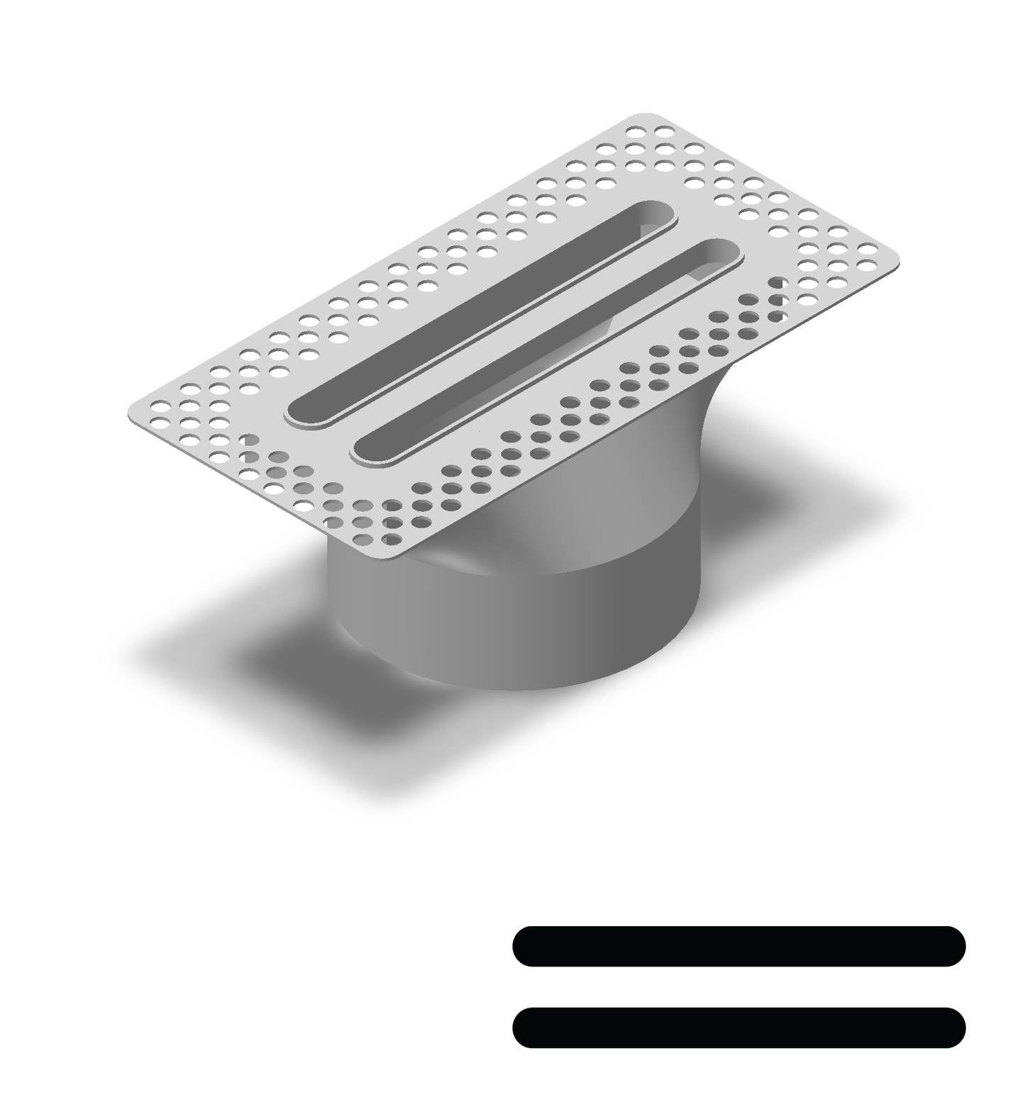 6"x2" Plaster-In Vent - Linear Design - 4” direct connect