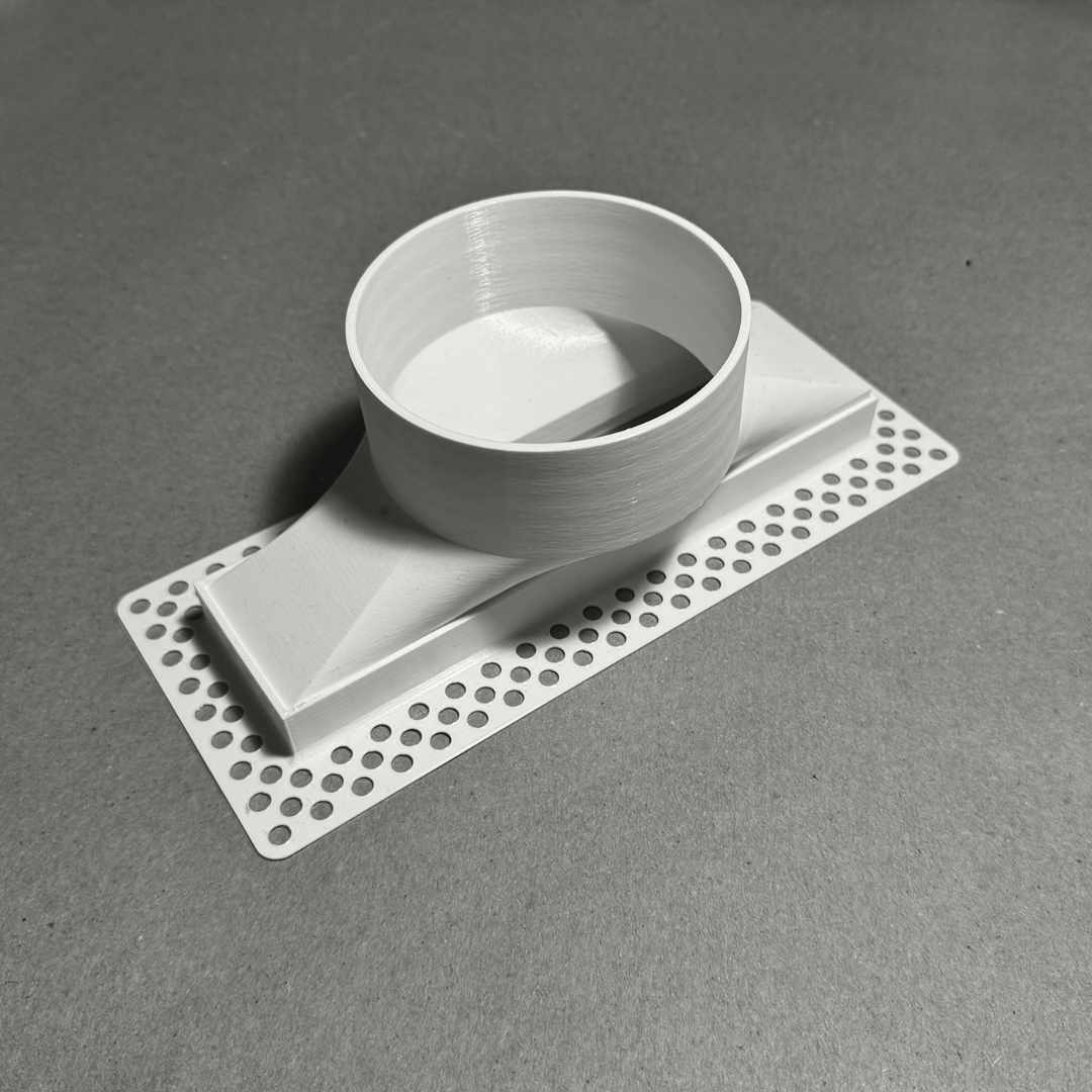 8"x2" Plaster-In Vent - Chevron Design - 4”/5" direct connect