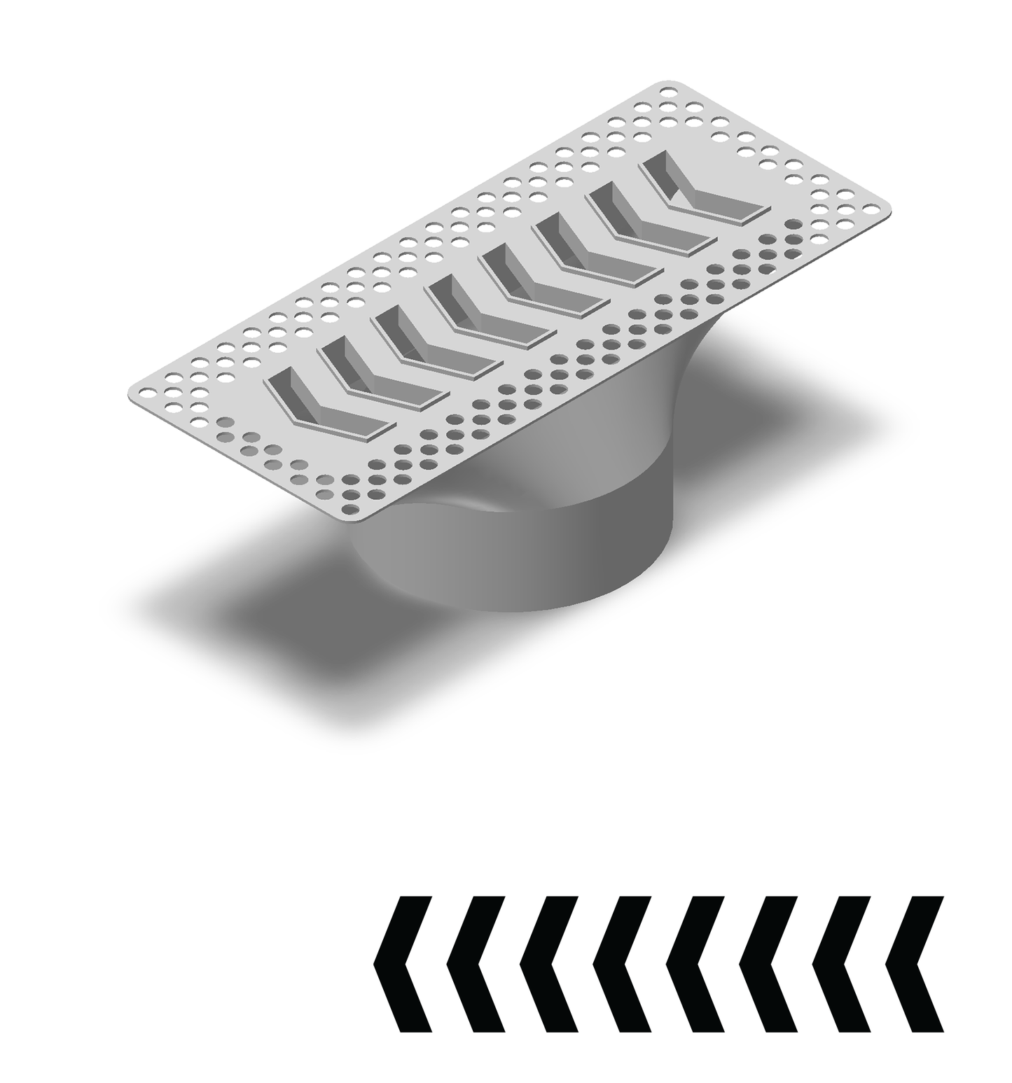 8"x2" Plaster-In Vent - Chevron Design - 4”/5" direct connect