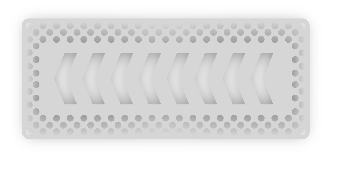8"x2" Plaster-In Vent - Chevron Design - 4”/5" direct connect