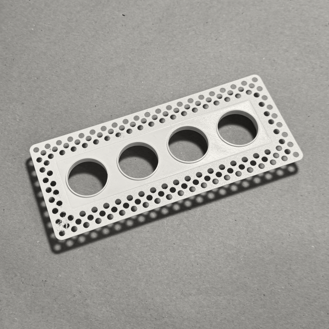 8"x2" Plaster-In Vent - Quad Circle Design - 4”/5" direct connect
