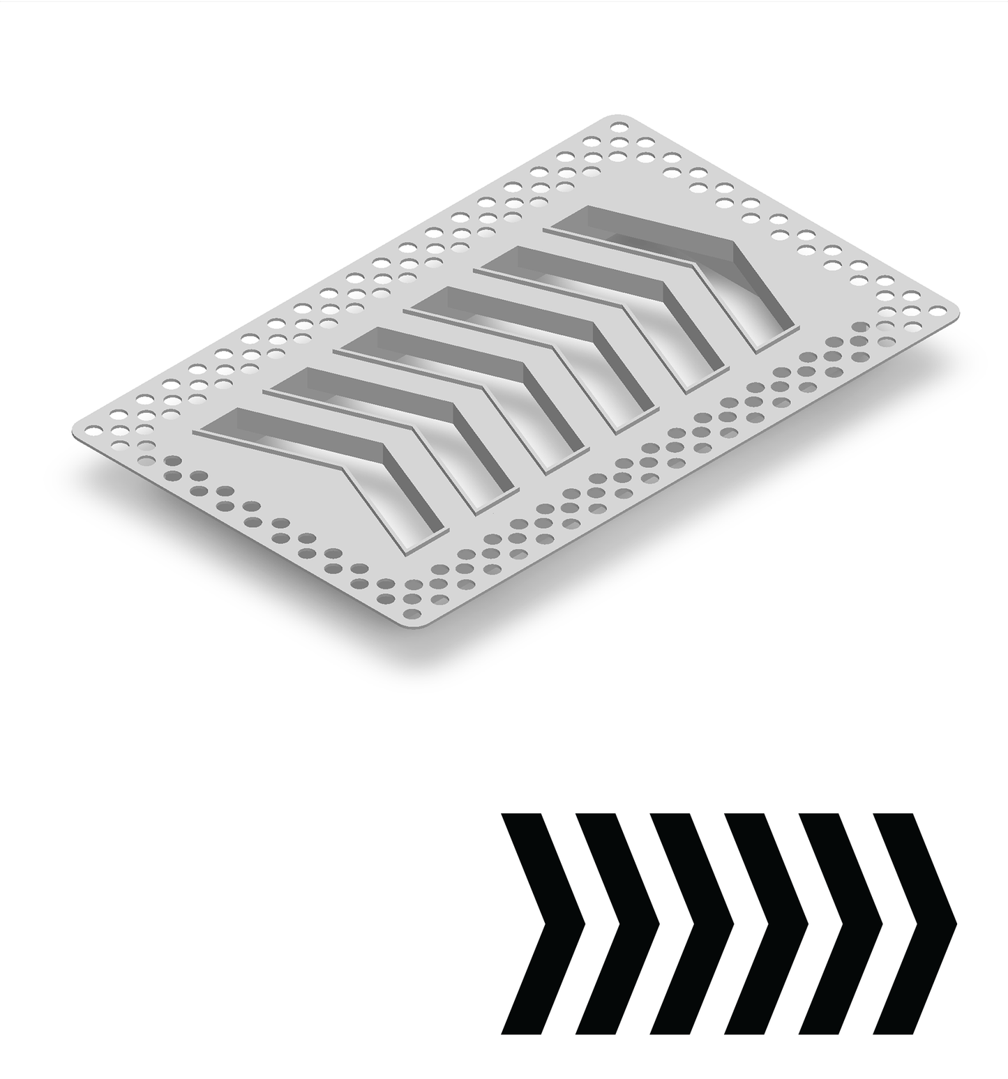 8"x4" Plaster-In Vent - Chevron Design - Register