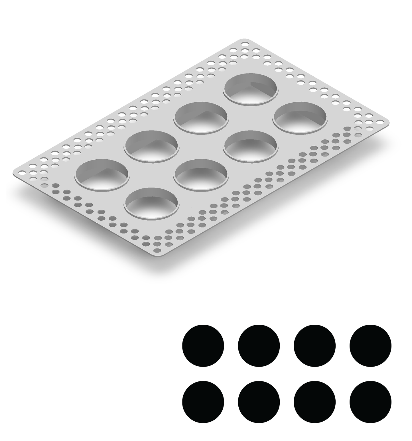 8"x4" Plaster-In Vent - Circle Design - Register