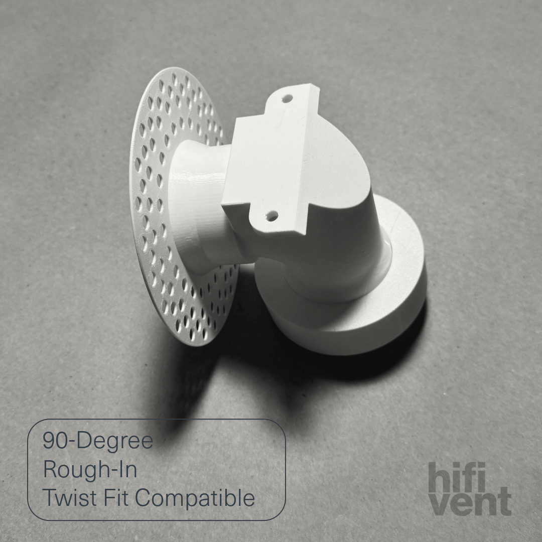 Modern 2-Inch Round Trimless Plaster-In High Velocity Outlet