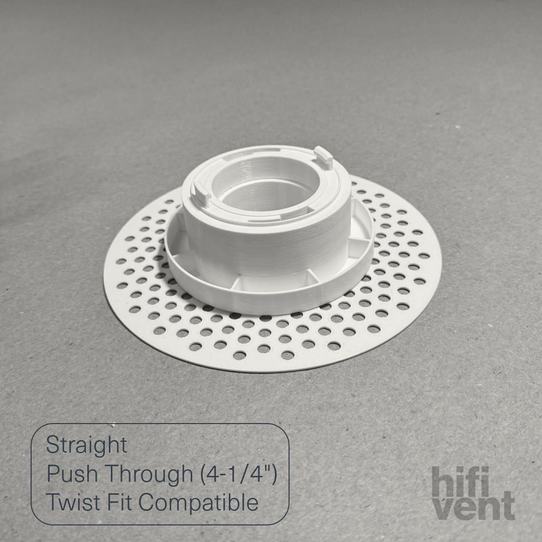 Modern 2-Inch Round Trimless Plaster-In High Velocity Outlet