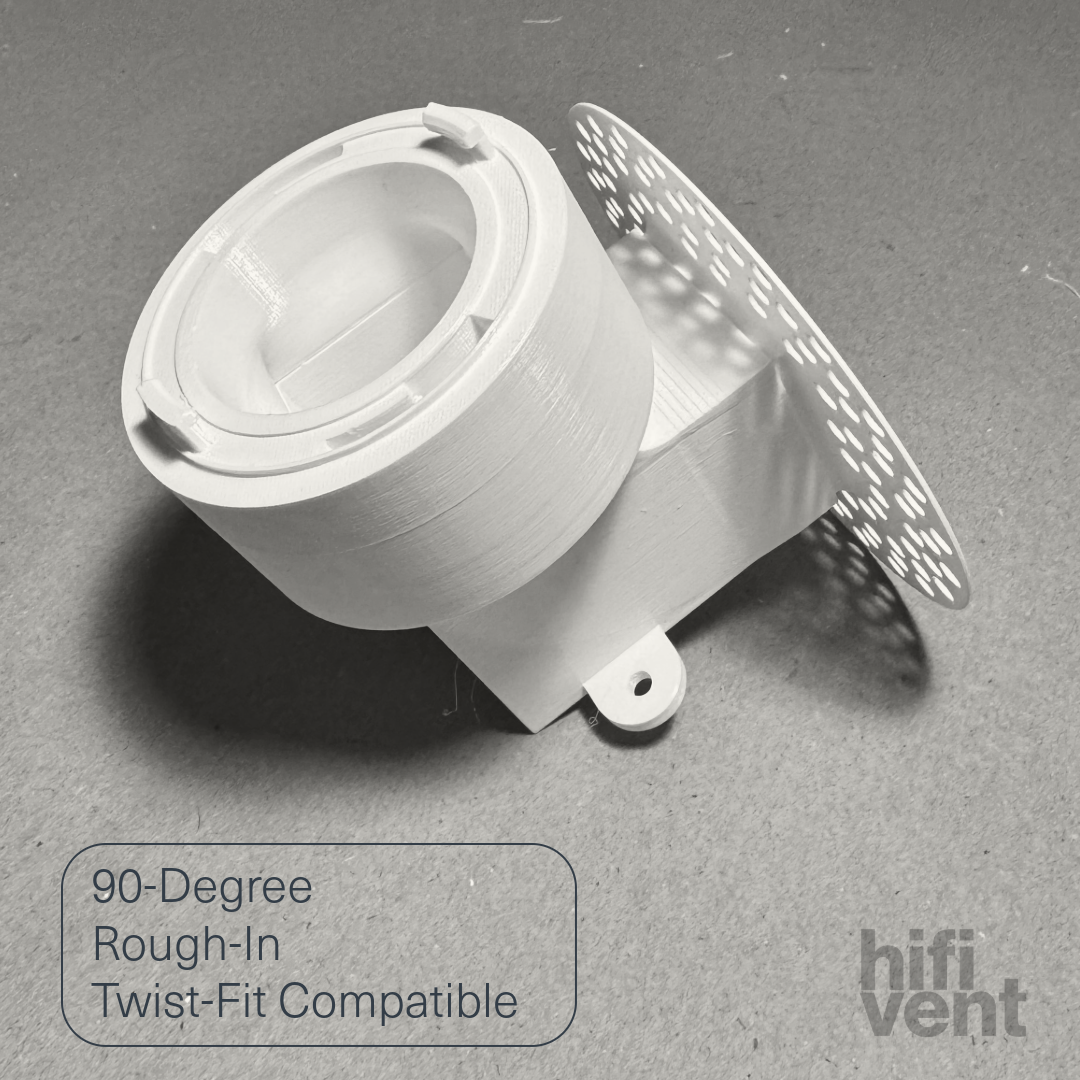 Modern 2-Inch Square Trimless Plaster-In High Velocity Outlet