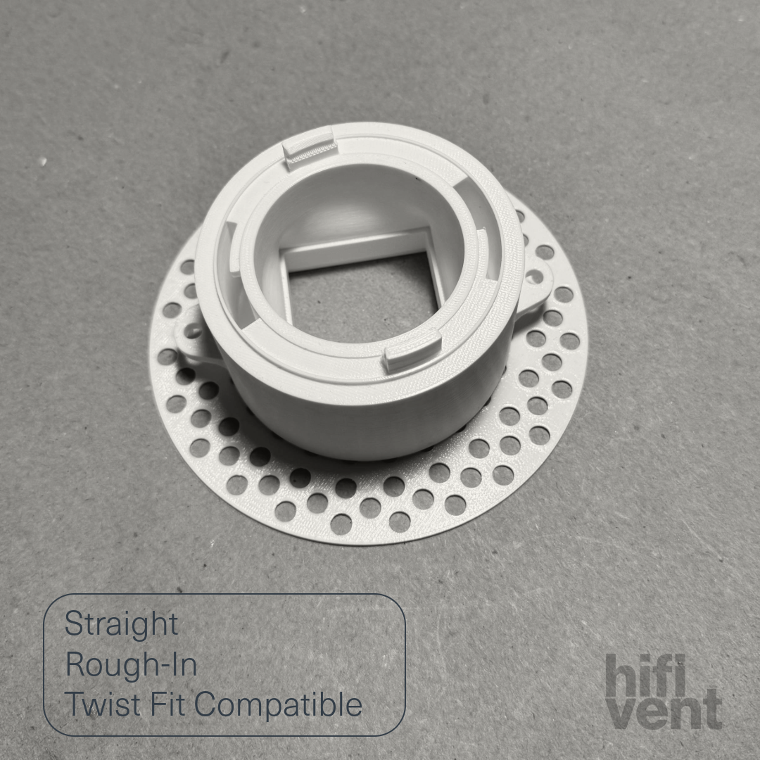 Modern 2-Inch Square Trimless Plaster-In High Velocity Outlet