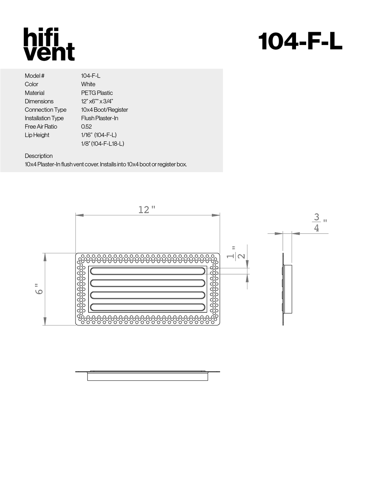 Plaster Register Examples Full Plaster-In Vent - Linear Design - Square/Rectangular Registers ...