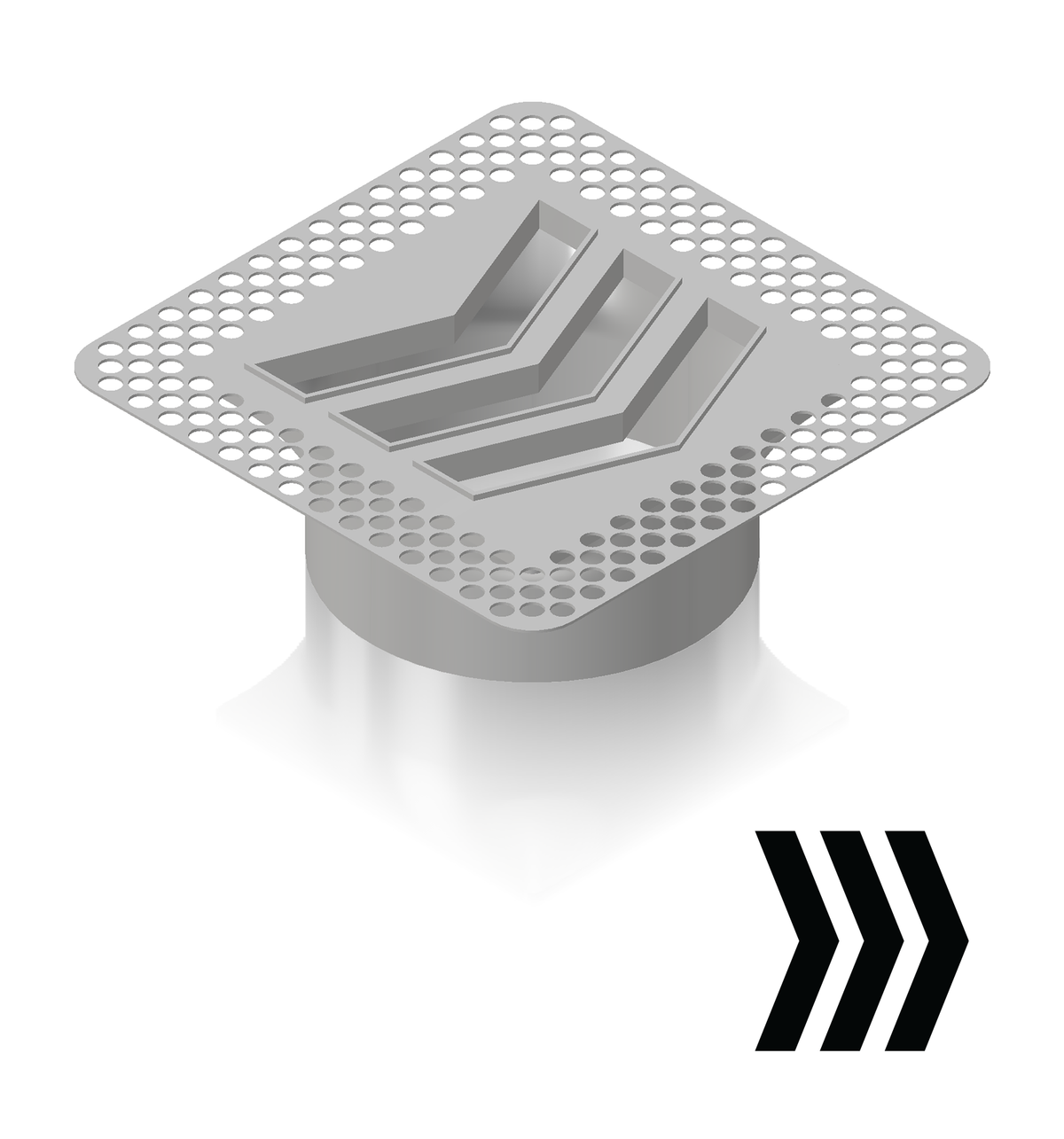 4"x4" Plaster-In Vent - Chevron Design - 4” direct connect