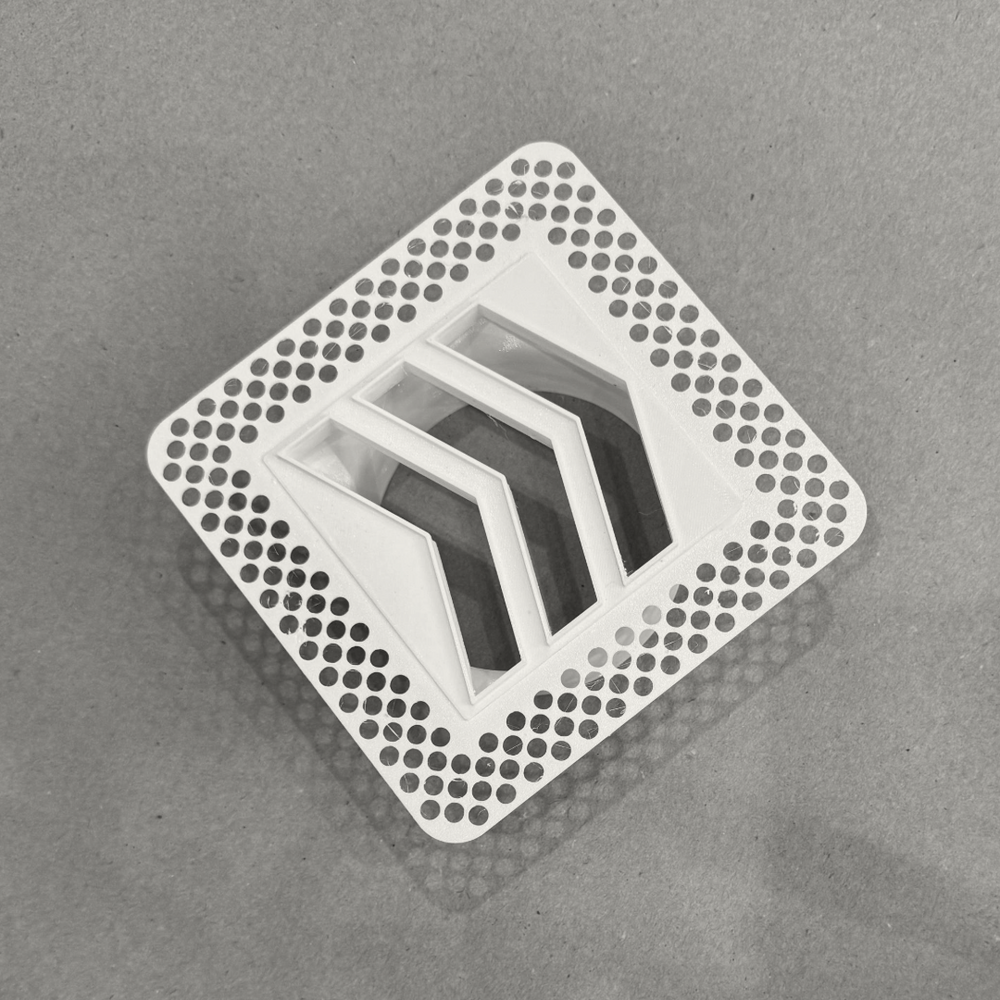 4"x4" Plaster-In Vent - Chevron Design - 4” direct connect
