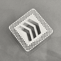 4"x4" Plaster-In Vent - Chevron Design - 4” direct connect
