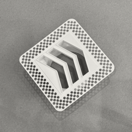 4"x4" Plaster-In Vent - Chevron Design - 4” direct connect