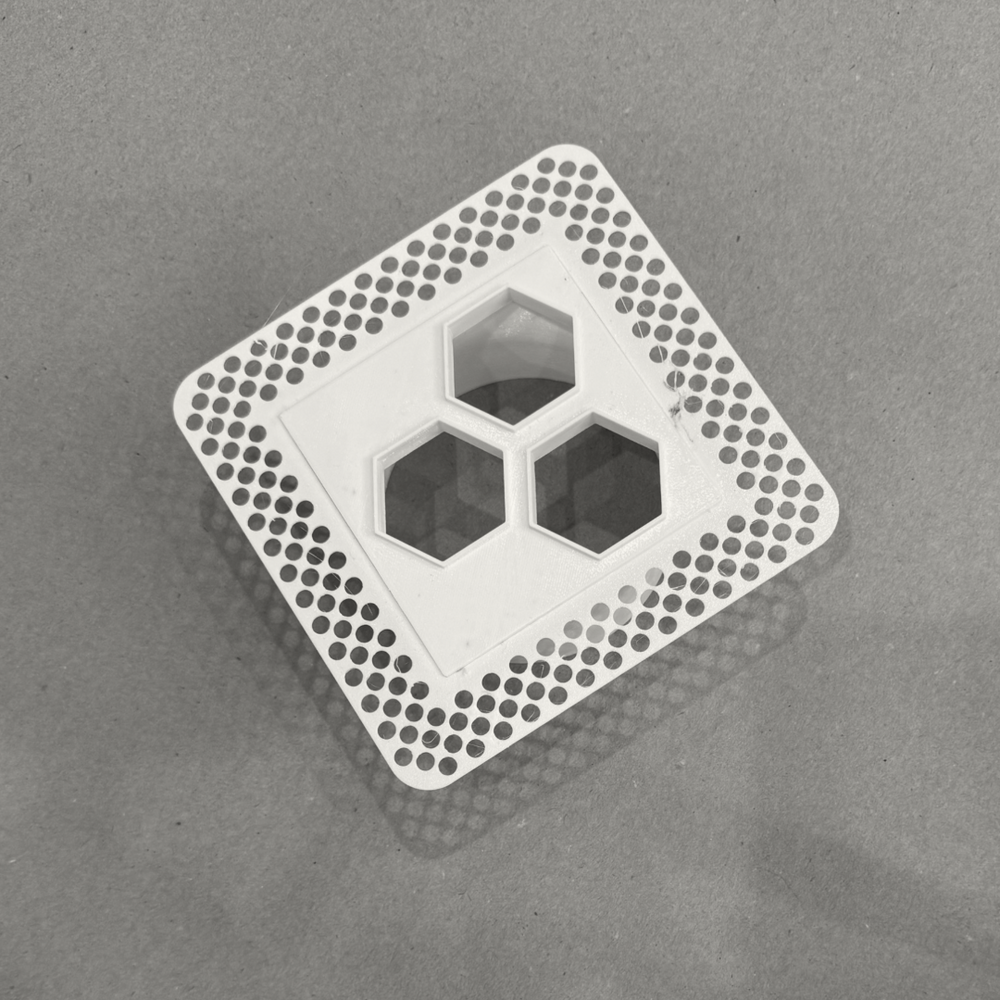 4"x4" Plaster-In Vent - Hexagon Design - 4” direct connect