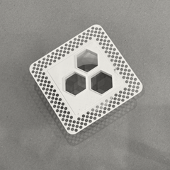 4"x4" Plaster-In Vent - Hexagon Design - 4” direct connect