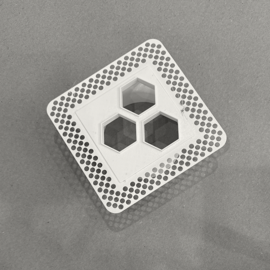 4"x4" Plaster-In Vent - Hexagon Design - 4” direct connect