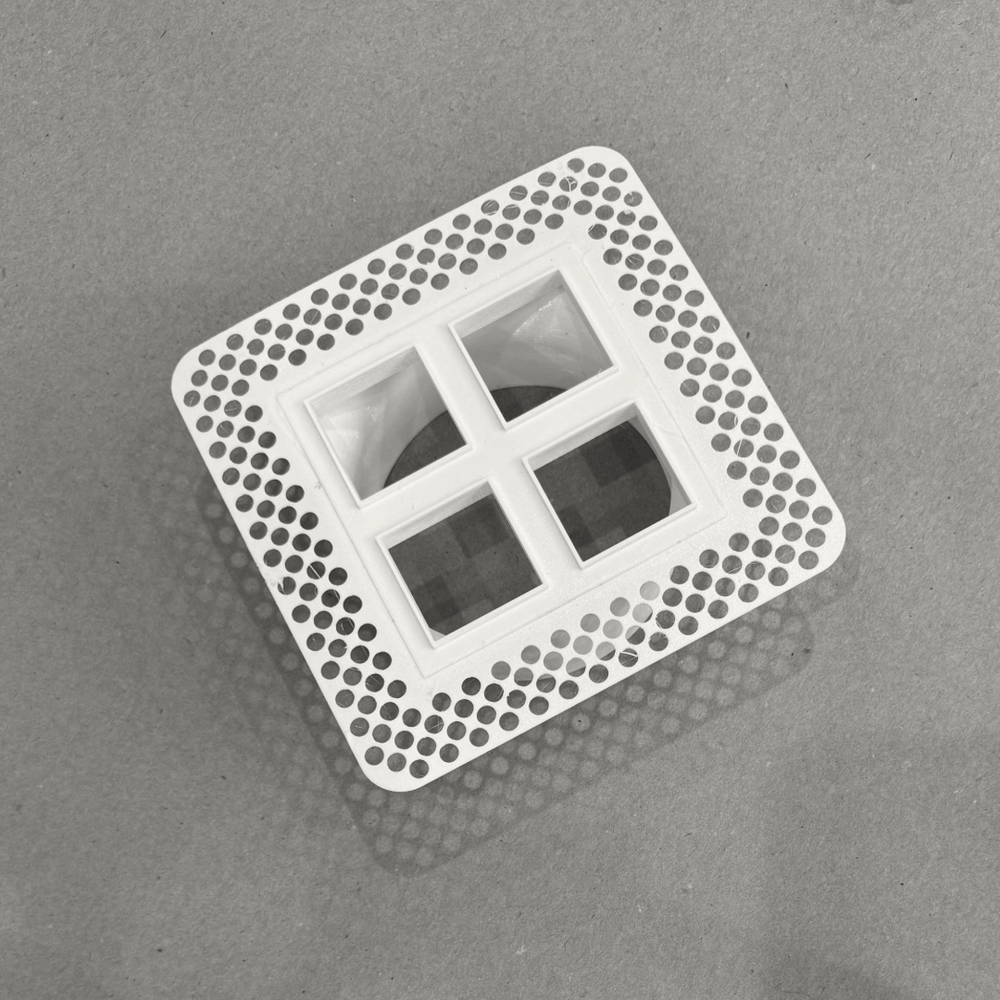 4"x4" Plaster-In Vent - Quad Square Design - 4” direct connect