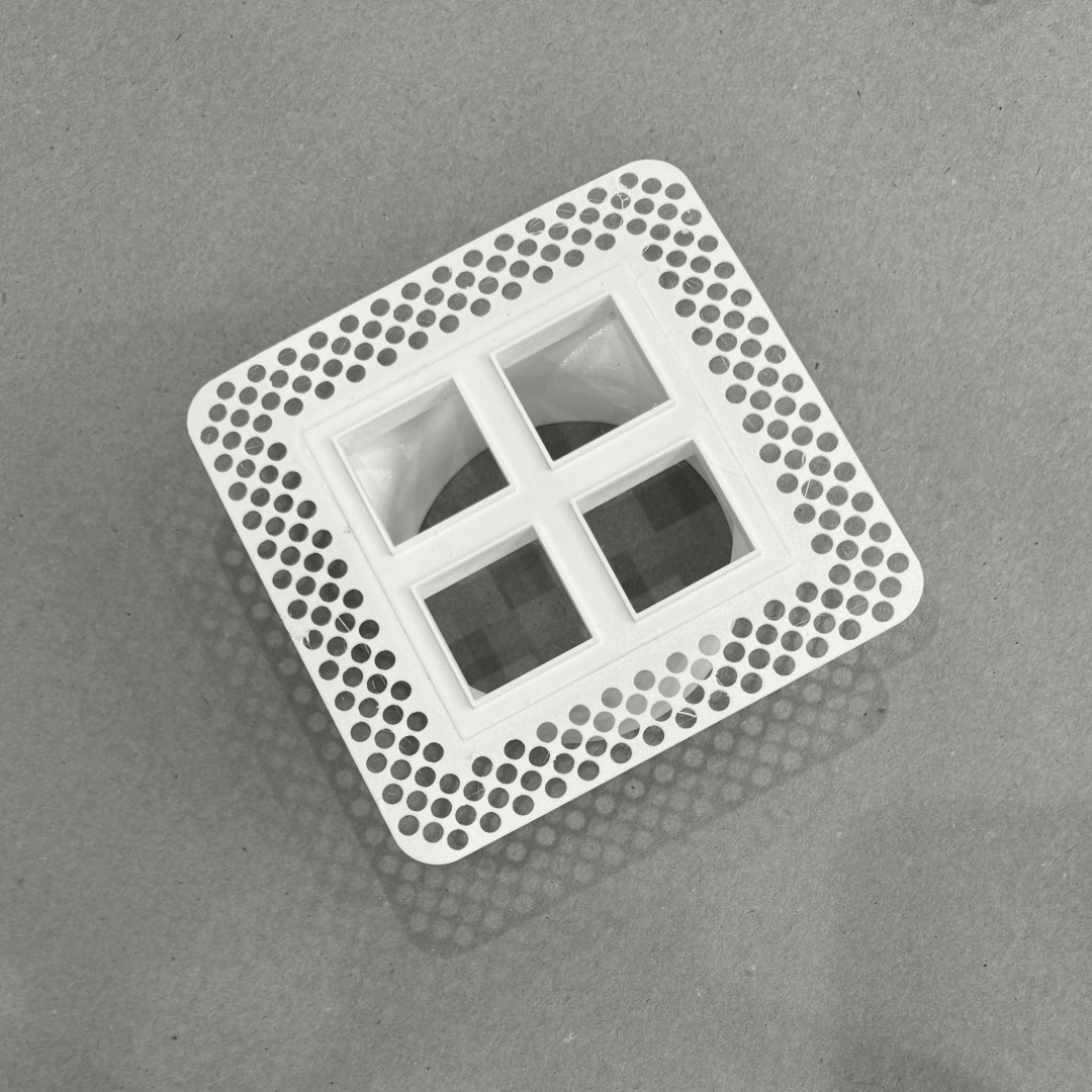 4"x4" Plaster-In Vent - Quad Square Design - 4” direct connect