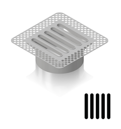 4"x4" Plaster-In Vent - Linear Design - 4” direct connect