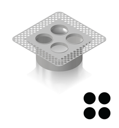 4"x4" Plaster-In Vent - Circle Design - 4” direct connect