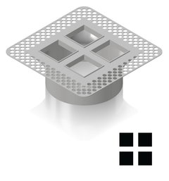 4"x4" Plaster-In Vent - Quad Square Design - 4” direct connect