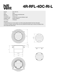 4" Round Removable Grille Modern Trimless Plaster-In Vent Direct Connect to 4" duct