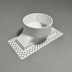 6"x2" Plaster-In Vent - Triple Circle Design - 4” duct direct connect