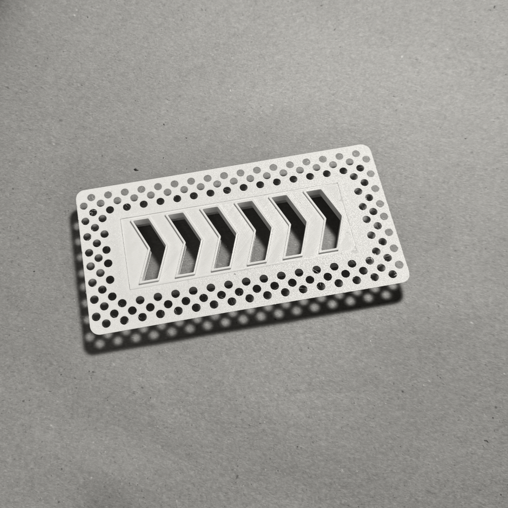 6"x2" Plaster-In Vent - Chevron Design - 4” direct connect