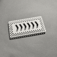 6"x2" Plaster-In Vent - Chevron Design - 4” direct connect