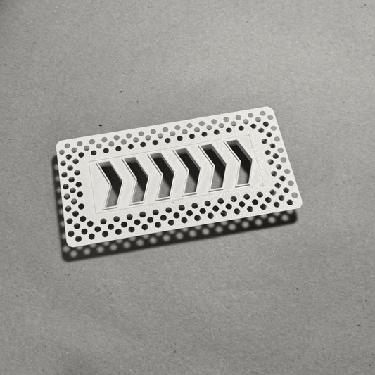 6"x2" Plaster-In Vent - Chevron Design - 4” direct connect