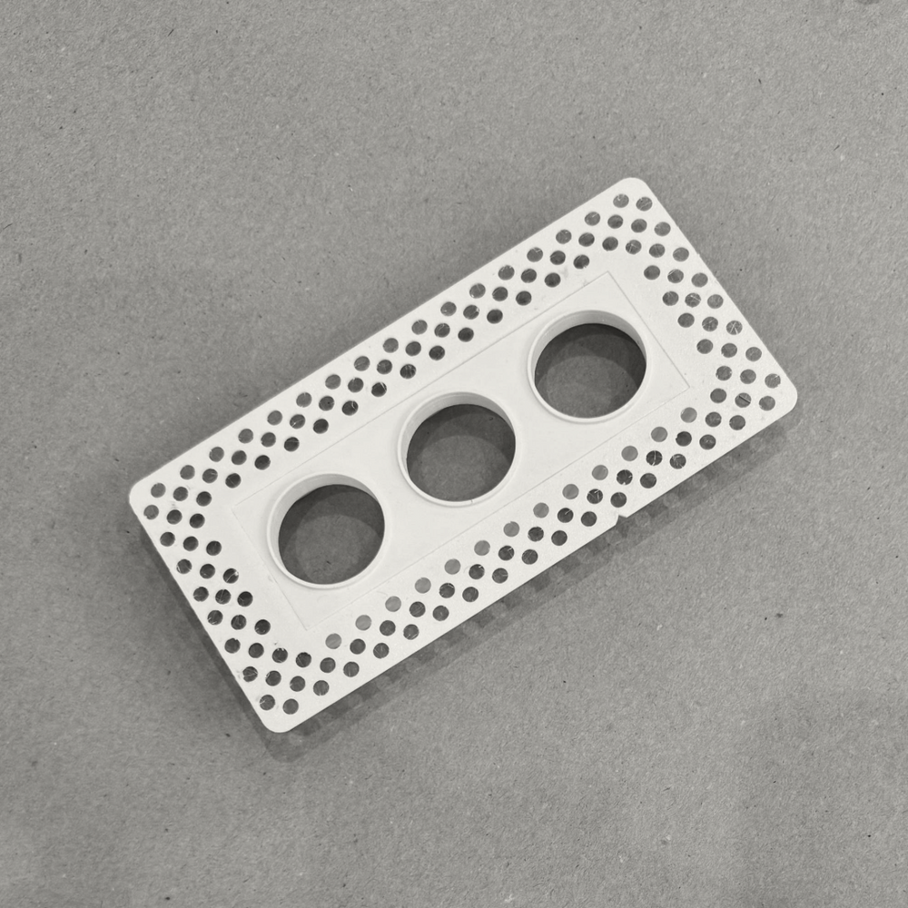 6"x2" Plaster-In Vent - Triple Circle Design - 4” duct direct connect