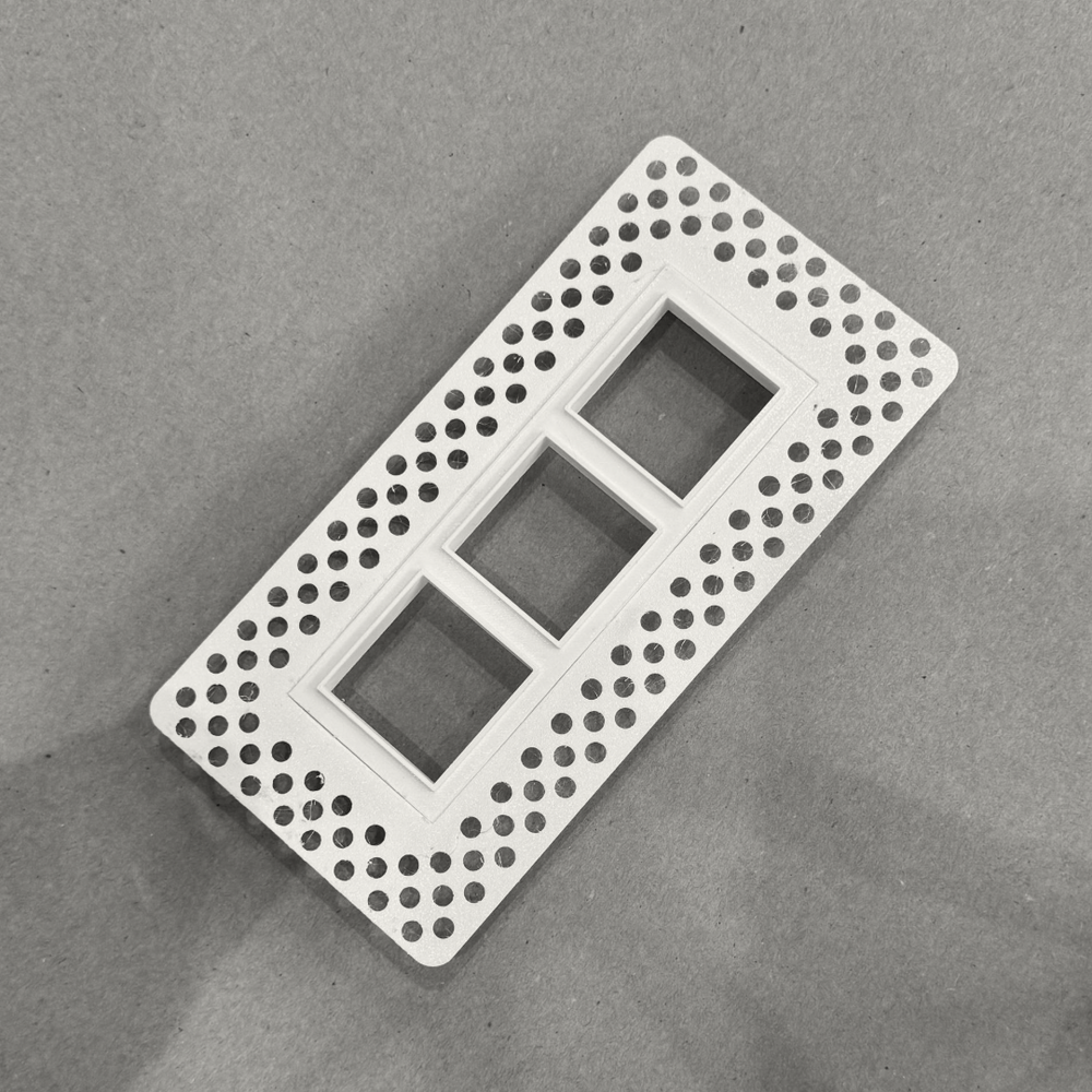 6"x2" Plaster-In Vent - Triple Square Design - 4” direct connect