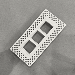 6"x2" Plaster-In Vent - Triple Square Design - 4” direct connect