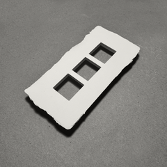 6"x2" Plaster-In Vent - Triple Square Design - 4” direct connect