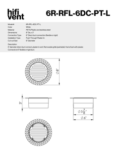 6" Round Removable Grille Modern Trimless Plaster-In Vent Direct Connect Round Duct