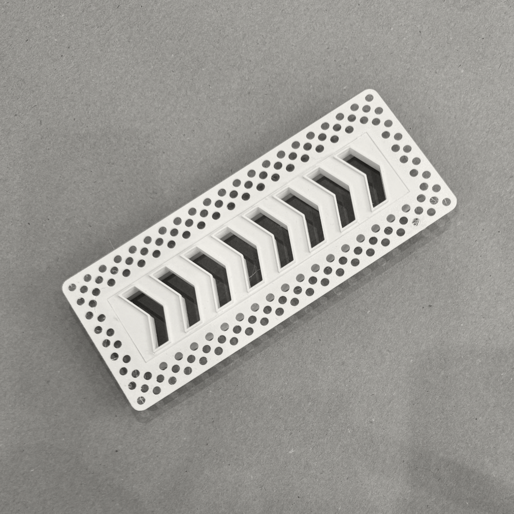 8"x2" Plaster-In Vent - Chevron Design - 4”/5" direct connect
