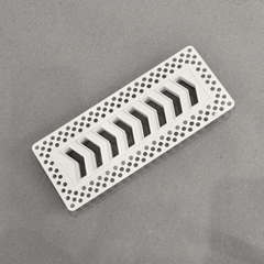 8x2-inch plaster-in vent, chevron design, 4-inch direct connect