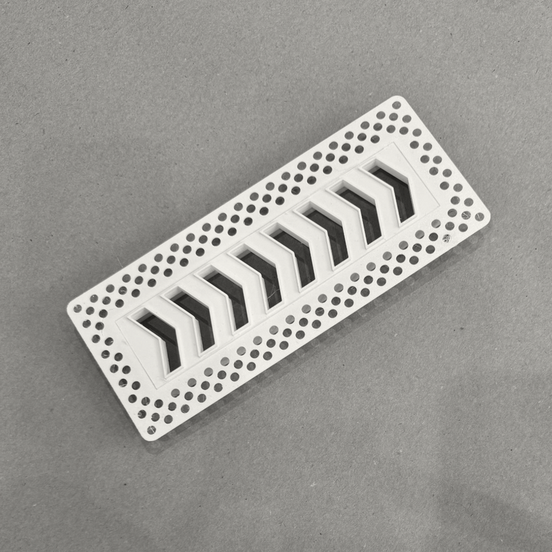 8"x2" Plaster-In Vent - Chevron Design - 4”/5" direct connect