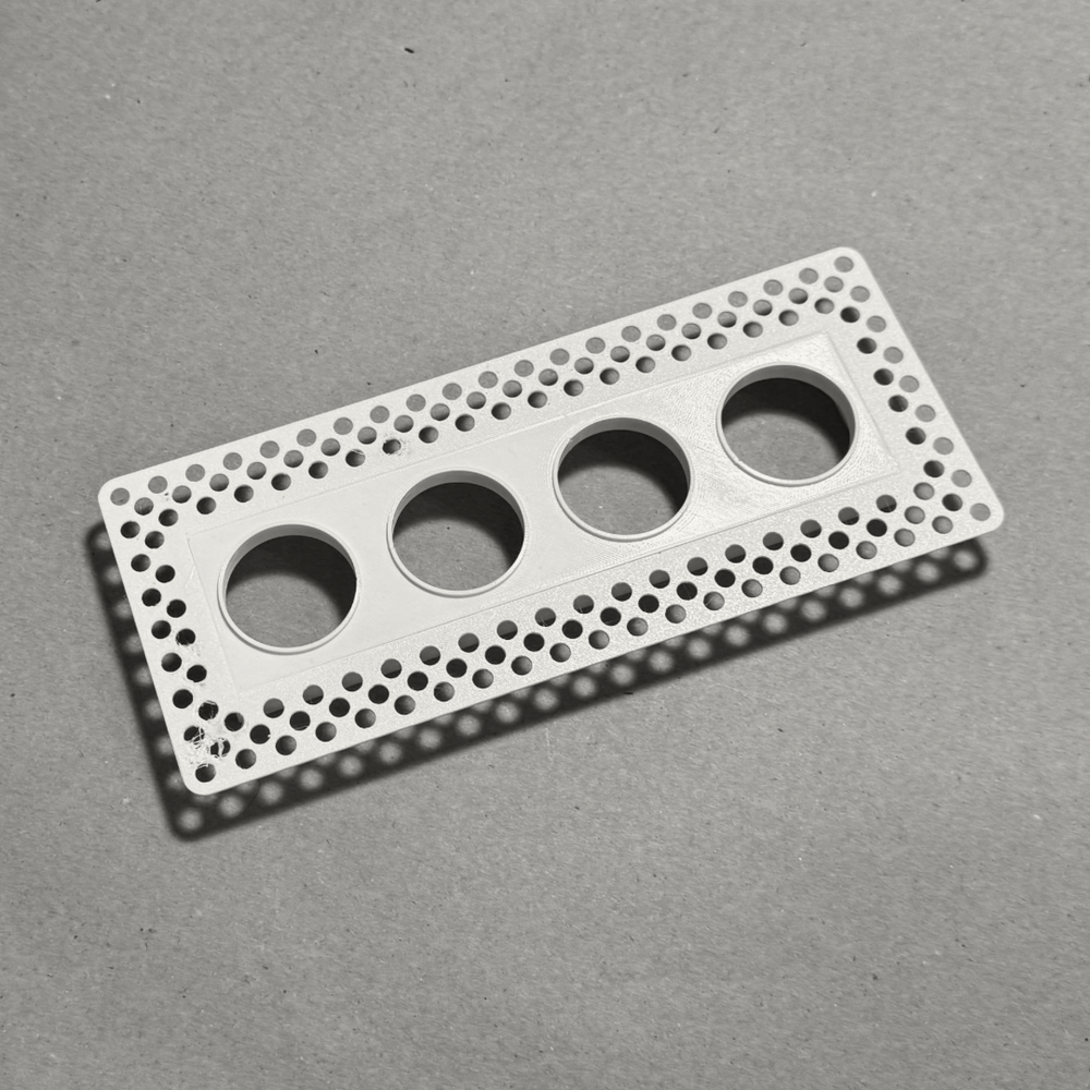 8"x2" Plaster-In Vent - Quad Circle Design - 4”/5" direct connect