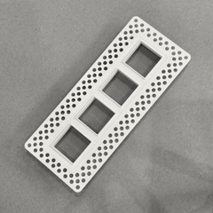 8x2-inch plaster-in vent, quad square design, 4-inch direct connect