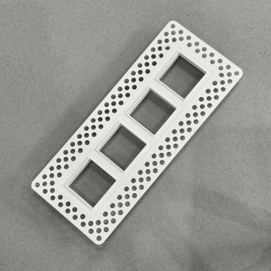 8"x2" Plaster-In Vent - Quad Square Design - 4”/5" direct connect
