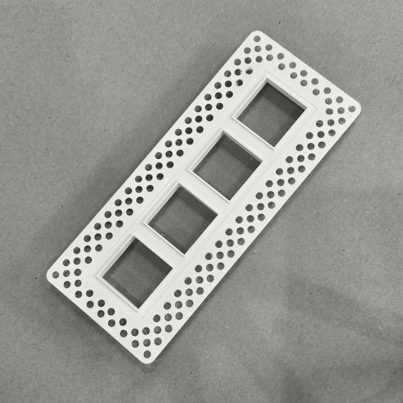 8"x2" Plaster-In Vent - Quad Square Design - 4”/5" direct connect
