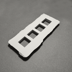 8x2-inch plaster-in vent, quad square design, 4-inch direct connect