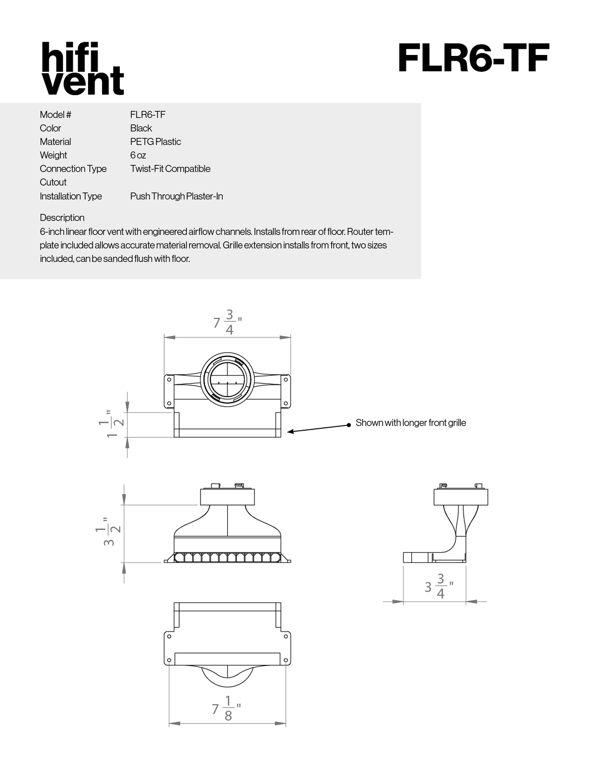 Modern High Velocity Linear Floor Outlet